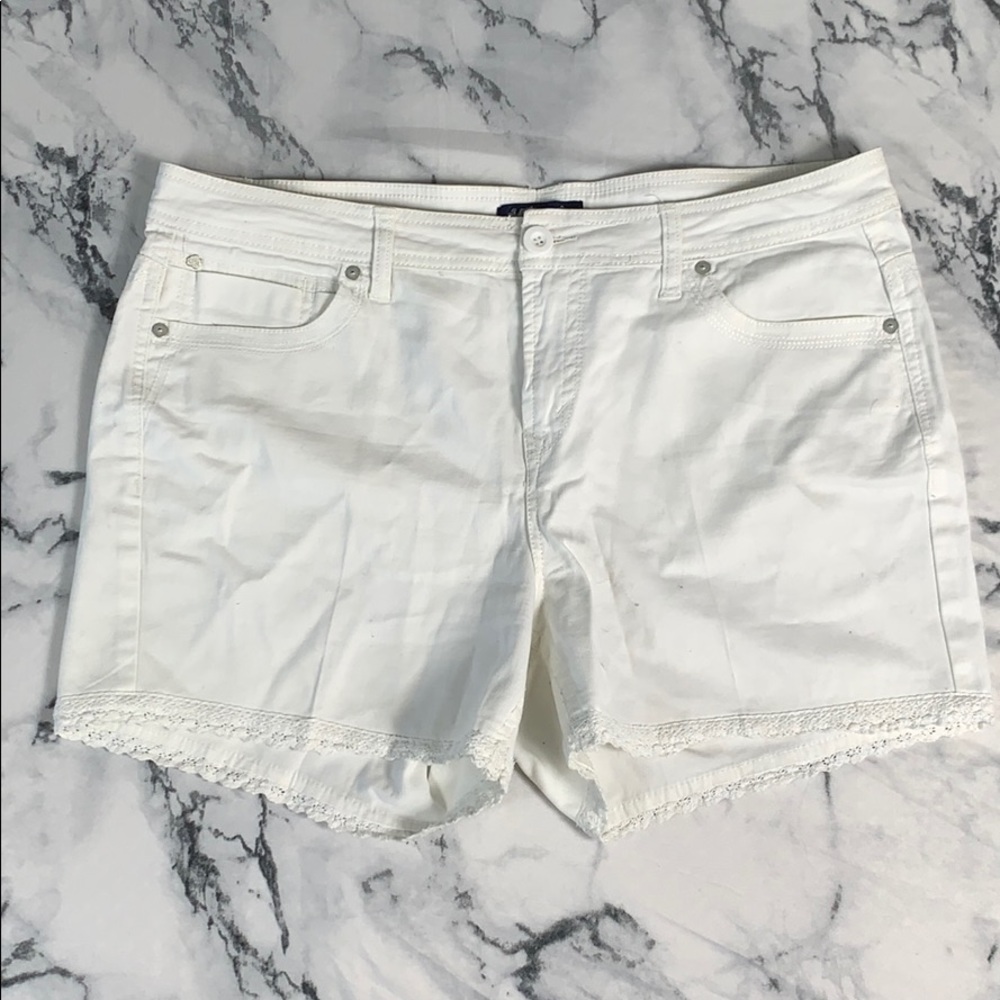 Wallflower White Jean Shorts